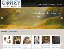 Tablet Screenshot of coreyfuneralhome.com
